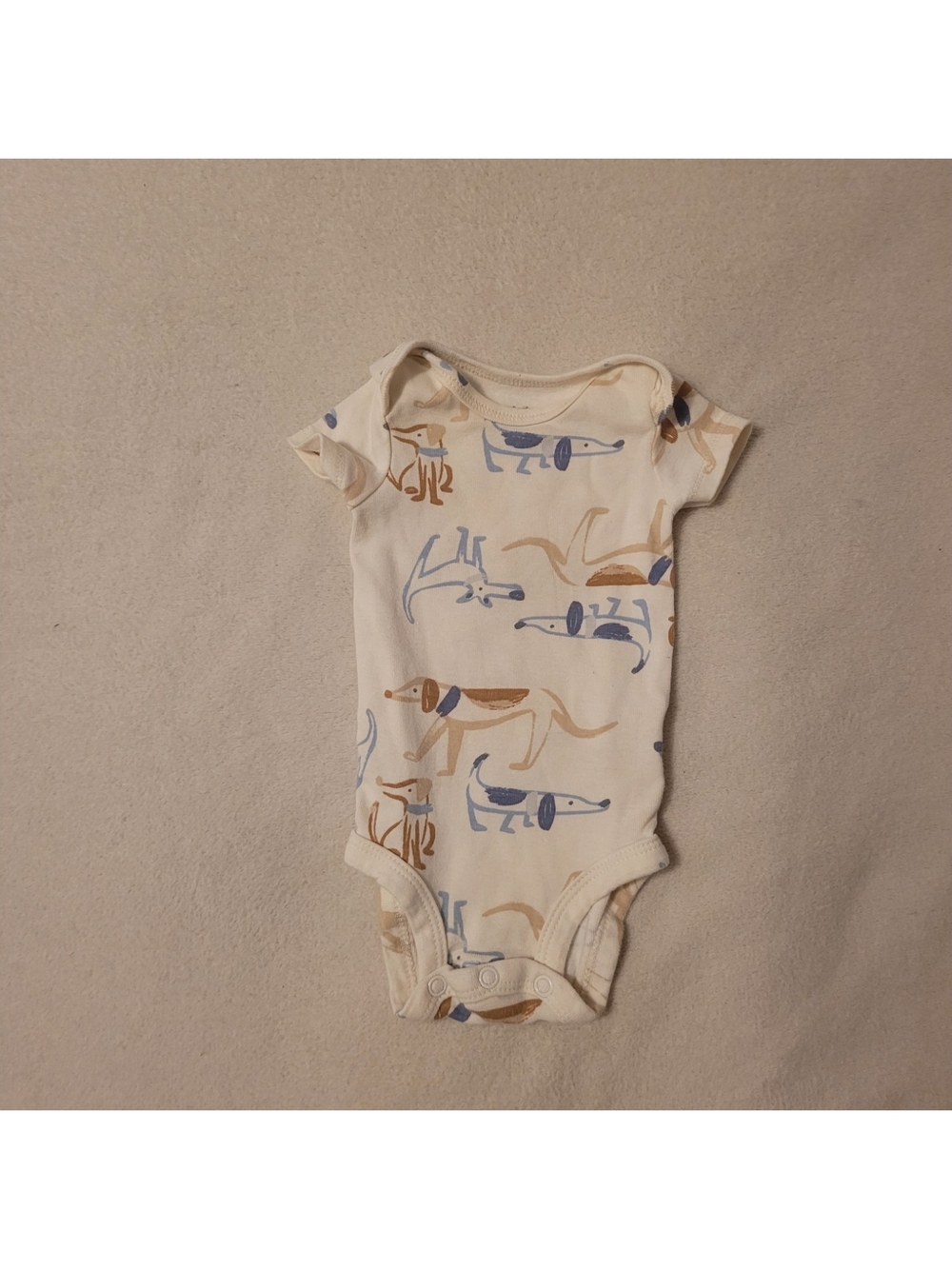 Carter's White Newborn Baby Boy Short Sleeve Bodysuit Onesie